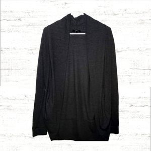 Womens Large Ambiance Dark Grey  Cardigan